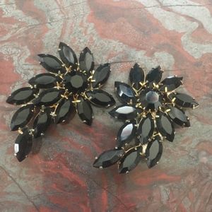 Black and Gold Costume clip on earrings